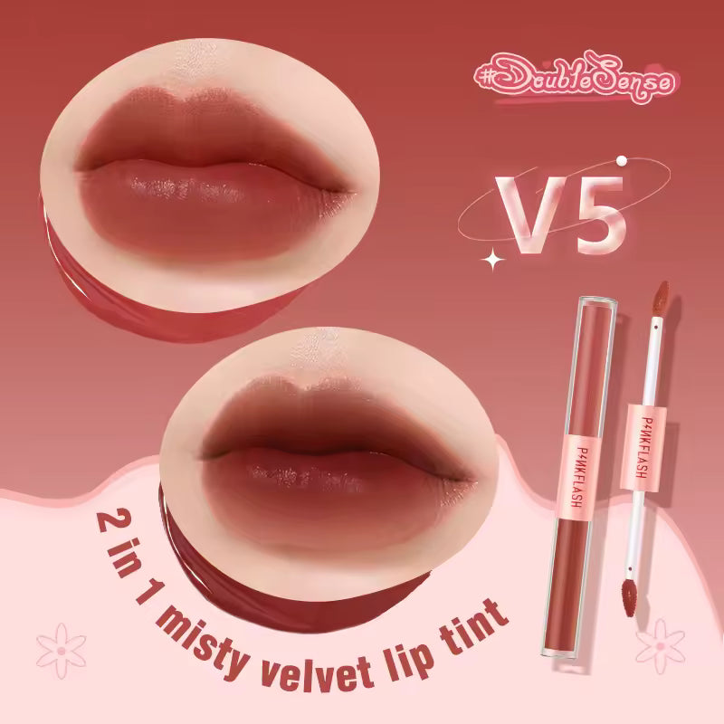 PINKFLASH 2en1 ✨ LABIAL LÍQUIDO DE TERCIOPELO | DOBLE IMPACTO DE COLOR ✨