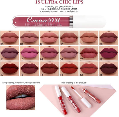 💄 NICEFACE Colección Matte 18K 💋 ✨ 18 tonos irresistibles, fijación imborrable y el cuidado que tus labios merecen. ¡Luce una sonrisa de 10 todo el día! 💋🔥